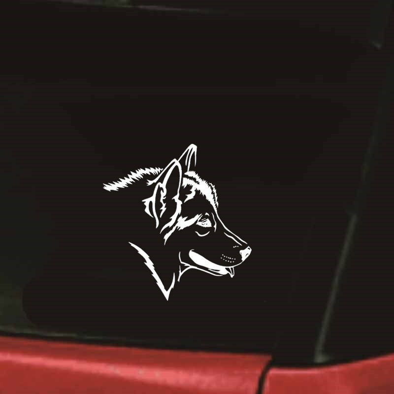 12.4CM*13.2CM Wolf Dog Vinyl Decal Creative Car Stickers Car Styling Truck Motorcycle Accessories 6 Colors
