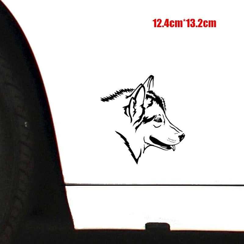 12.4CM*13.2CM Wolf Dog Vinyl Decal Creative Car Stickers Car Styling Truck Motorcycle Accessories 6 Colors