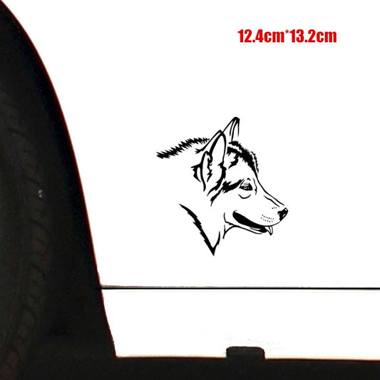 12.4CM*13.2CM Wolf Dog Vinyl Decal Creative Car Stickers Car Styling Truck Motorcycle Accessories 6 Colors