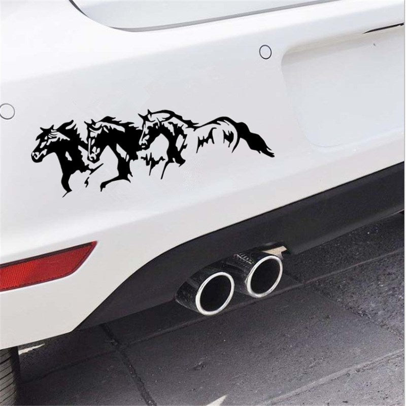 25cm*8.1cm 3 Running Horses Fashion Vinyl Decal Car Sticker Car Accessories