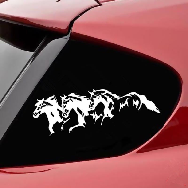 25cm*8.1cm 3 Running Horses Fashion Vinyl Decal Car Sticker Car Accessories