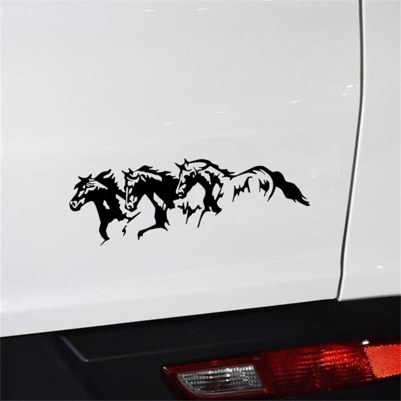 25cm*8.1cm 3 Running Horses Fashion Vinyl Decal Car Sticker Car Accessories