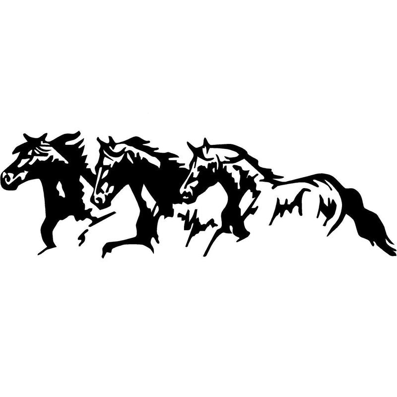 25cm*8.1cm 3 Running Horses Fashion Vinyl Decal Car Sticker Car Accessories