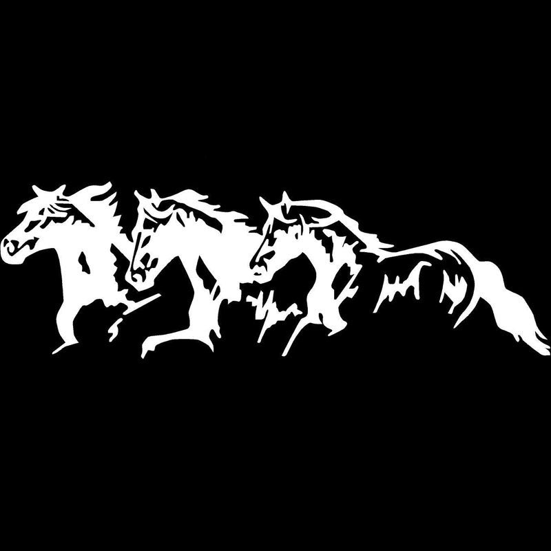 25cm*8.1cm 3 Running Horses Fashion Vinyl Decal Car Sticker Car Accessories