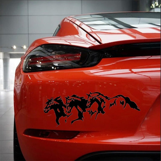 25cm*8.1cm 3 Running Horses Fashion Vinyl Decal Car Sticker Car Accessories