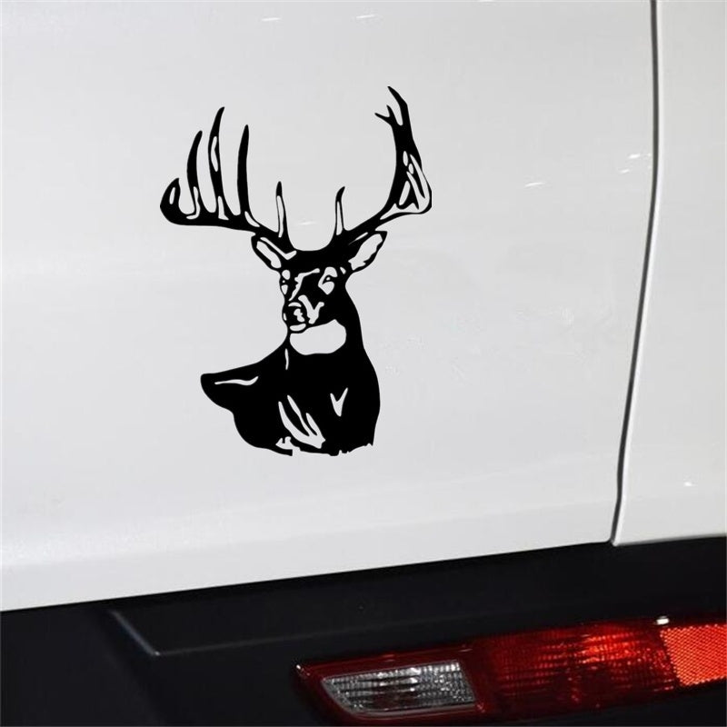 11.2cm*15.2cm Deer Head Hunting Home Decor Vinyl Decal Stickers Car Styling Doors and Windows Creative Car Sticker