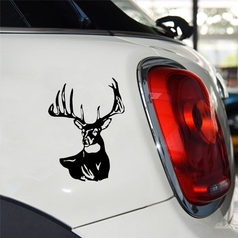 11.2cm*15.2cm Deer Head Hunting Home Decor Vinyl Decal Stickers Car Styling Doors and Windows Creative Car Sticker