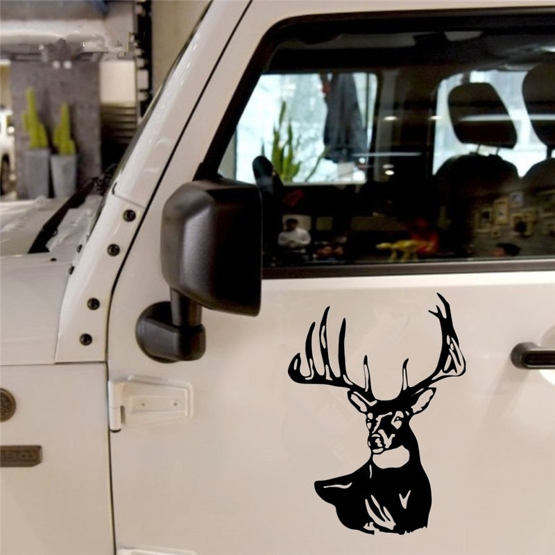 11.2cm*15.2cm Deer Head Hunting Home Decor Vinyl Decal Stickers Car Styling Doors and Windows Creative Car Sticker