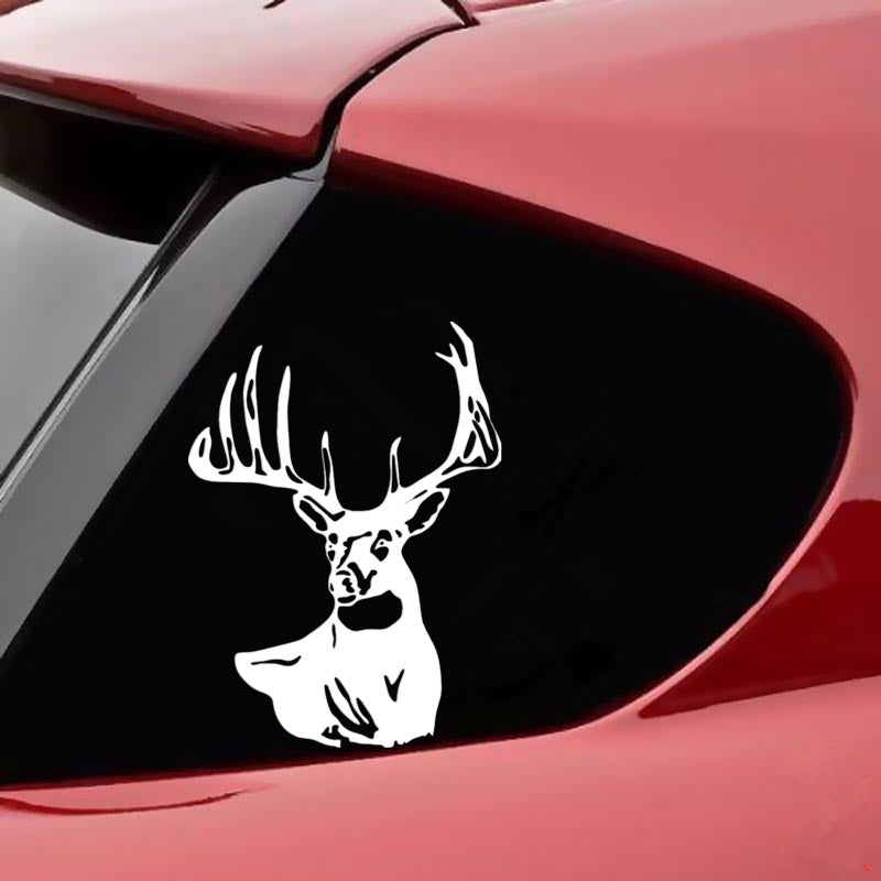 11.2cm*15.2cm Deer Head Hunting Home Decor Vinyl Decal Stickers Car Styling Doors and Windows Creative Car Sticker