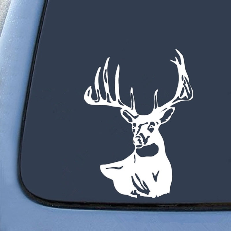 11.2cm*15.2cm Deer Head Hunting Home Decor Vinyl Decal Stickers Car Styling Doors and Windows Creative Car Sticker