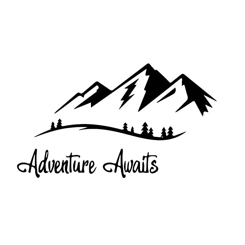 9.6cm*16.7cm Mountain Awaits Adventure Car Sticker Car Styling Vinyl Decal