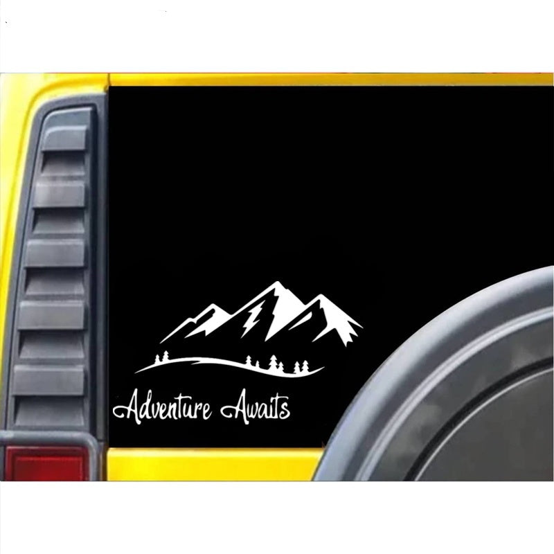9.6cm*16.7cm Mountain Awaits Adventure Car Sticker Car Styling Vinyl Decal