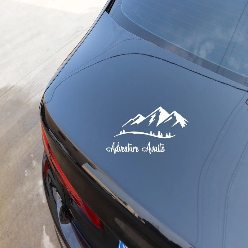 9.6cm*16.7cm Mountain Awaits Adventure Car Sticker Car Styling Vinyl Decal