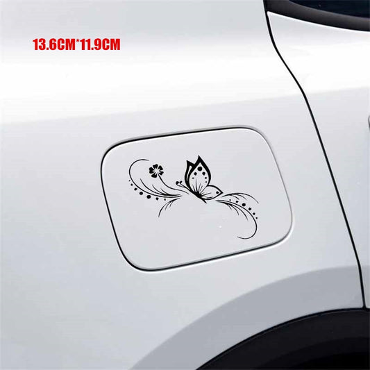 13.6cm*11.9cm Butterfly Flowers Car Sticker Decoration Floral Art Vinyl Decal Popular Fashion Style 6 Colors