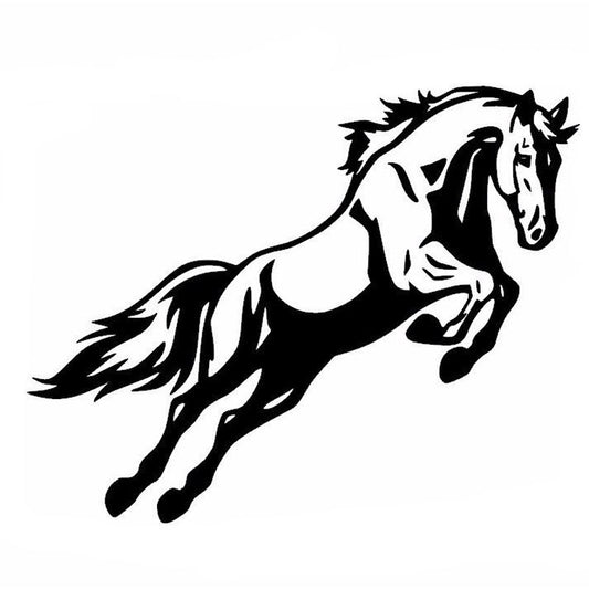 15CM*19CM Mighty Jumping Horse Bumper Car Body Decal Funny Vinyl  Car Sticker Black/White