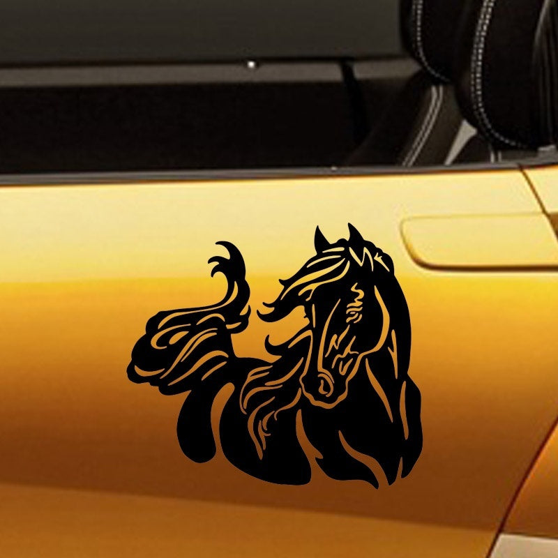 15*13.4CM Large Animal Car Stickers Beautiful Horse Pattern Car Body Stickers Stylish Pet Equine  Vinyl Decals