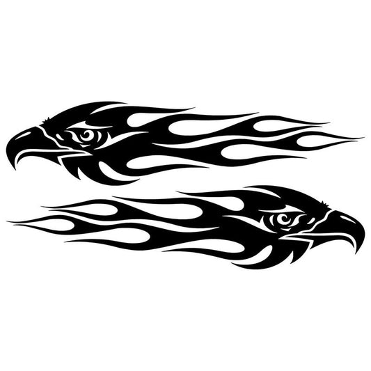 20cm*4.7cm Pair Eagle Flames Car Sticker Personalized Motorcycle Waterproof Stickers Car Styling Accessories