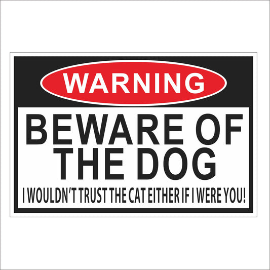 Warning Beware of The Dog Vinyl Car Bumper Laptop Snowboard Truck Windshield Decal