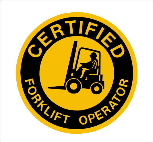 Certified Forklift Operator Hard Hat Hardhat Decal Sticker Placard Decor Waterproof