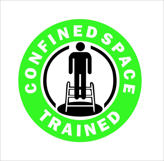 3 Pcs Confined Space Trained & Certified Hard Hat Sticker Helmet Decal Label Lunch Tool Box Decor