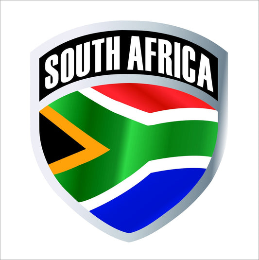 3pcs South Africa African flag Shield Decal Badge Vinyl Hard Hat Sticker