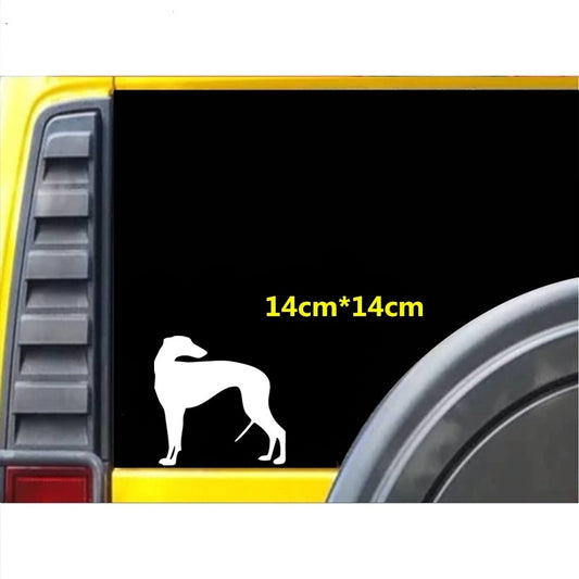 14cm*14cm Fashion Dog Car Sticker Decoration Vinyl Decals Car Accessories Window Stickers 6 Colors