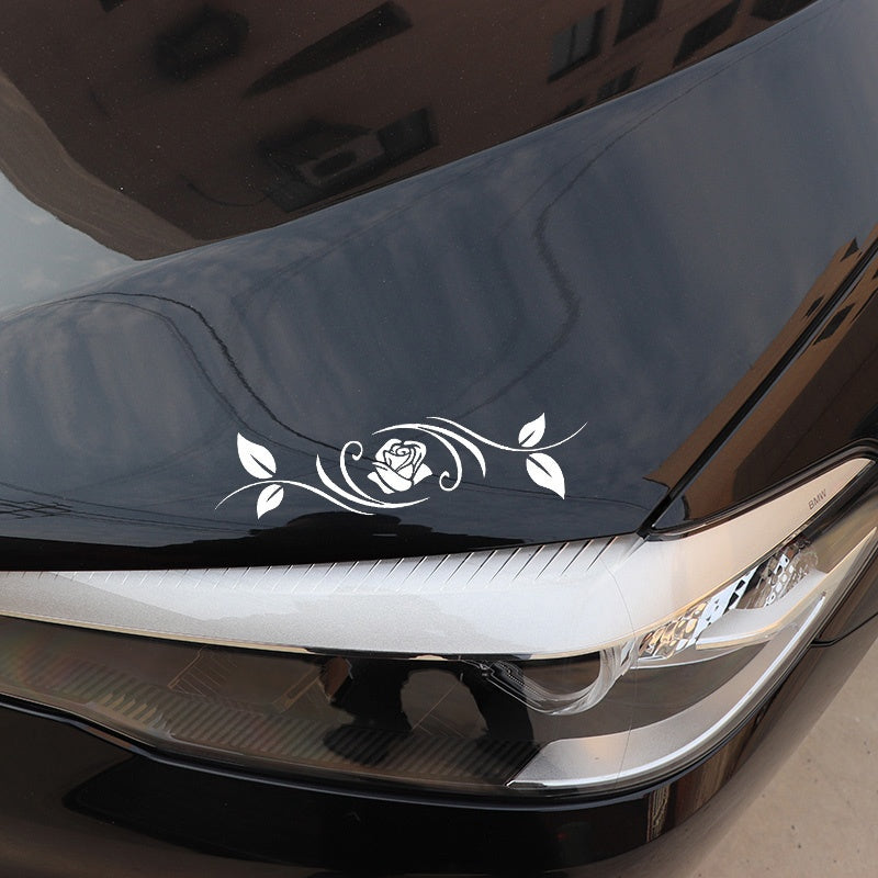 24cm*6cm Flowers Pattern Car Sticker Fashion Art Car Window Decal Home Decoration Waterproof Vinyl Stickers
