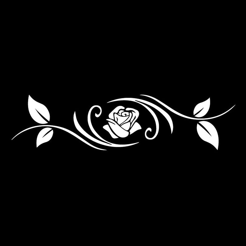 24cm*6cm Flowers Pattern Car Sticker Fashion Art Car Window Decal Home Decoration Waterproof Vinyl Stickers