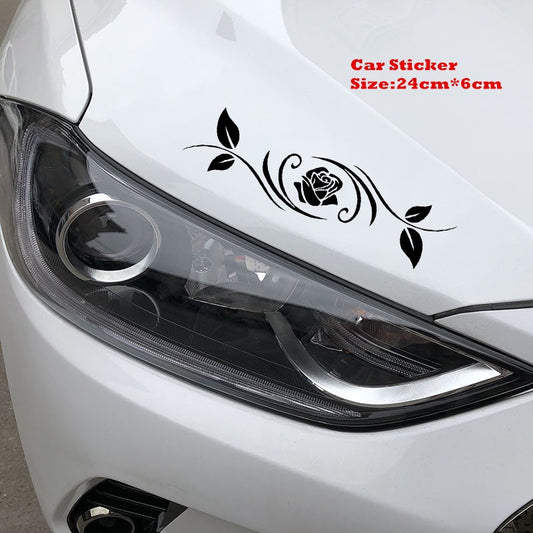 24cm*6cm Flowers Pattern Car Sticker Fashion Art Car Window Decal Home Decoration Waterproof Vinyl Stickers
