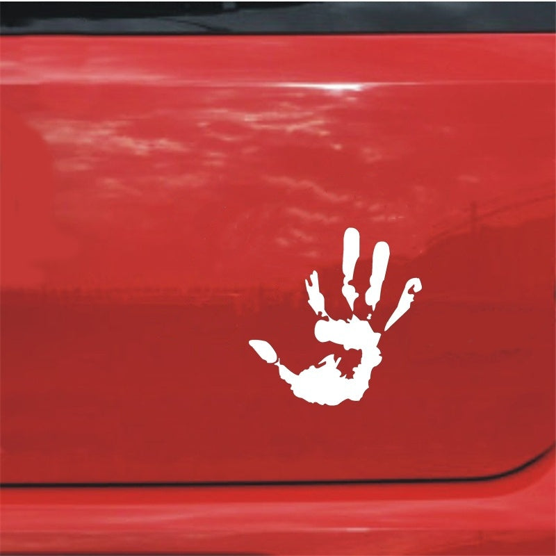 14cm*13.6cm Personality Handprint Car Sticker Funny Car Window Bumper Vinyl Decal Black / White (6 Colors)