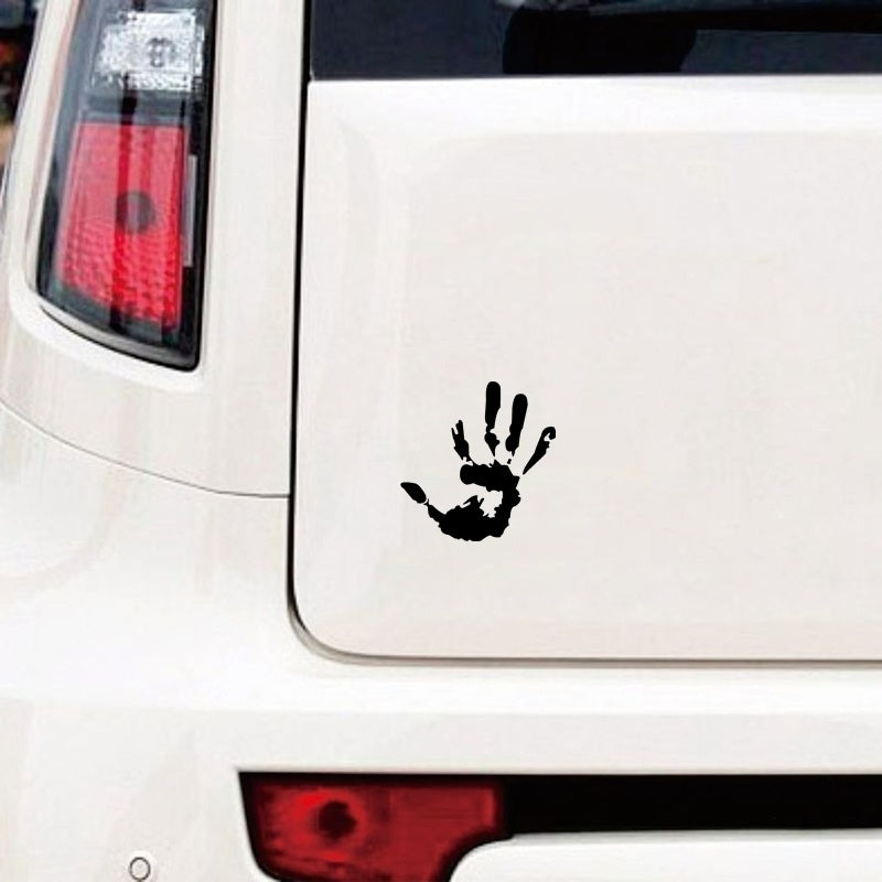 14cm*13.6cm Personality Handprint Car Sticker Funny Car Window Bumper Vinyl Decal Black / White (6 Colors)