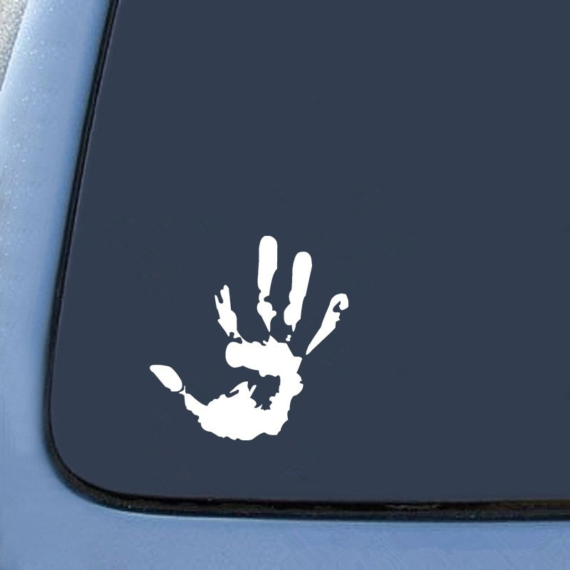 14cm*13.6cm Personality Handprint Car Sticker Funny Car Window Bumper Vinyl Decal Black / White (6 Colors)