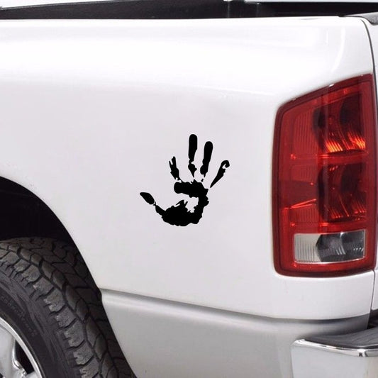 14cm*13.6cm Personality Handprint Car Sticker Funny Car Window Bumper Vinyl Decal Black / White (6 Colors)