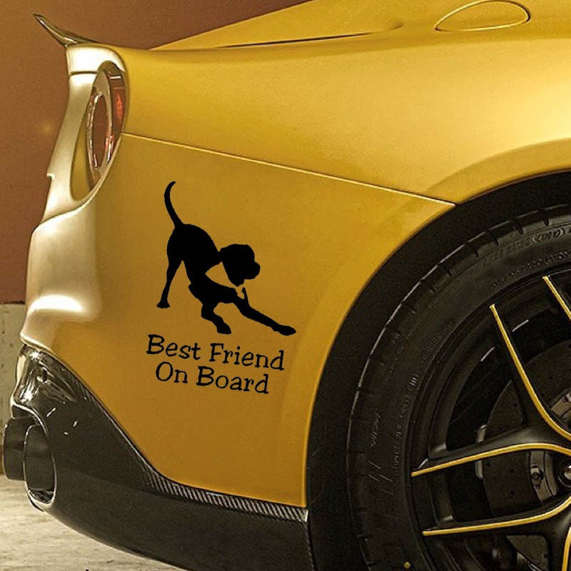 2PCS Best Friend Dog BABY ON BOARD Vinyl Sticker Car Decals