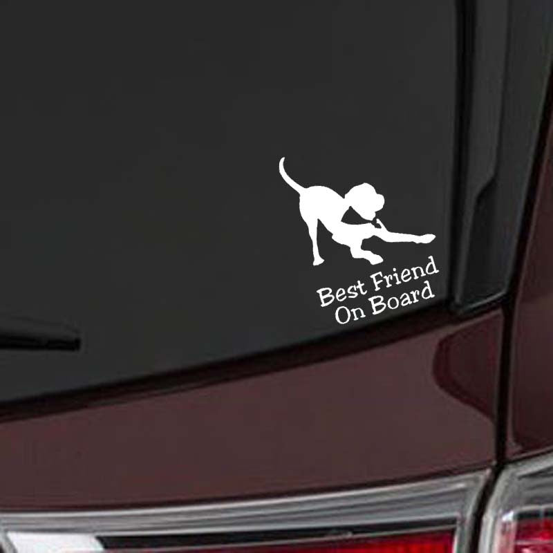 2PCS Best Friend Dog BABY ON BOARD Vinyl Sticker Car Decals