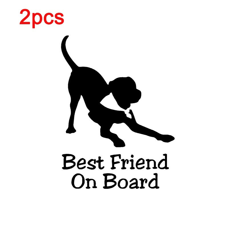 2PCS Best Friend Dog BABY ON BOARD Vinyl Sticker Car Decals
