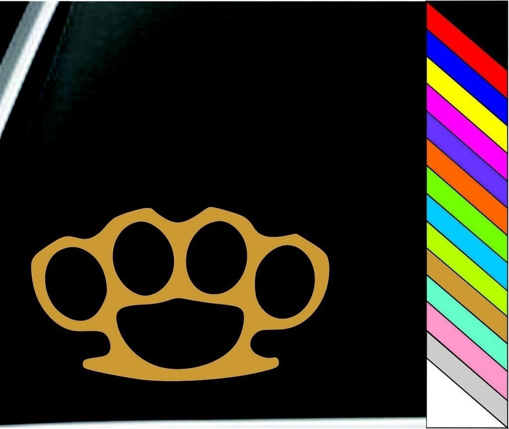 Brass Knuckles Car, Truck, Notebook, Vinyl Decal Window Sticker Waterproof Car Bumper Decor