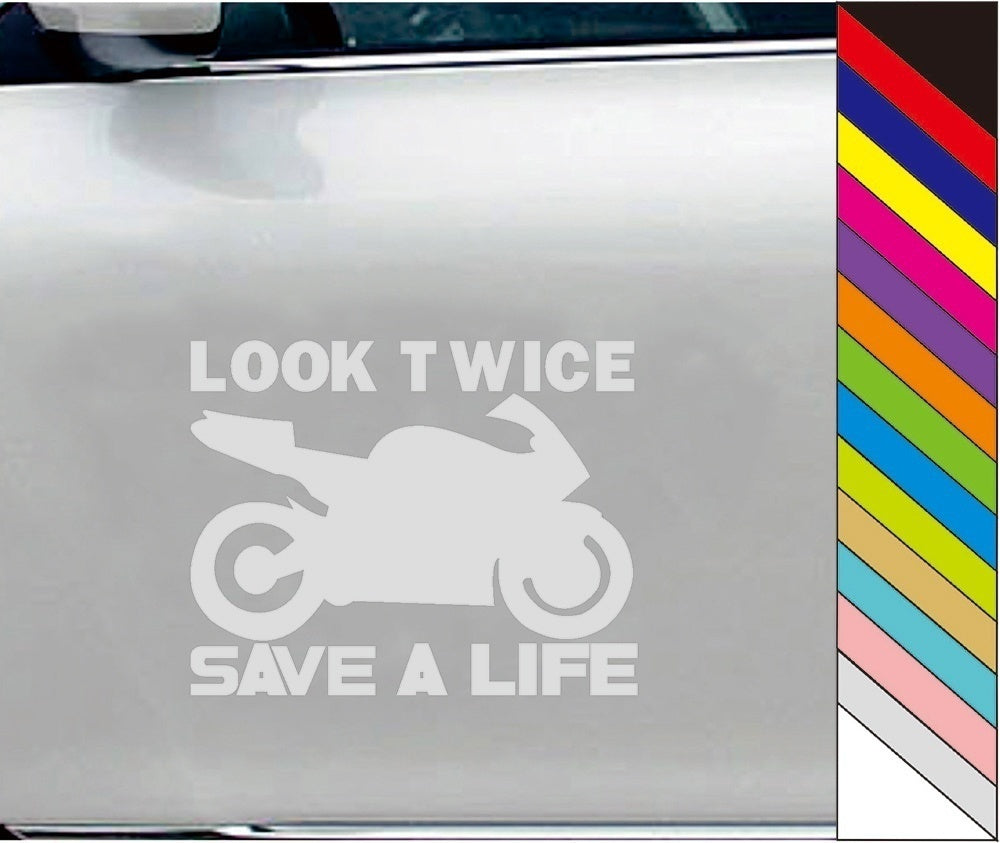 Look Twice Save A Life Vinyl Car Bumper Decal Sticker for Wall Window Door Luggage