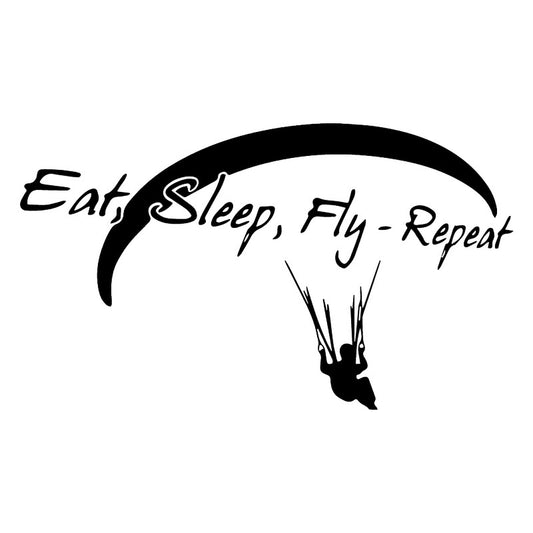 14.8cm*8.6cm Paragliding Eat Sleep Fly Repeat Car Sticker Car Styling Vinyl Decals Laptop Window Sticker