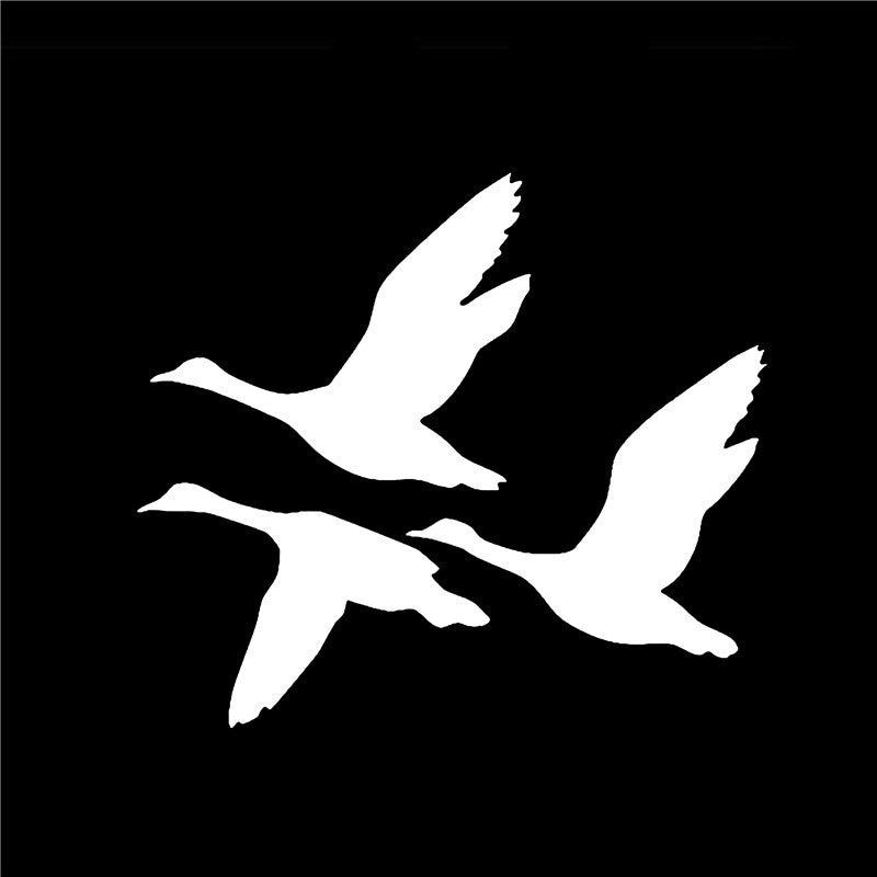 11.5cm*14.3cm Duck Flying Car Sticker Decals Fashion Bird Hunting Home Decoration