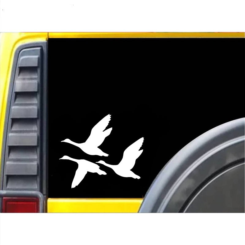 11.5cm*14.3cm Duck Flying Car Sticker Decals Fashion Bird Hunting Home Decoration
