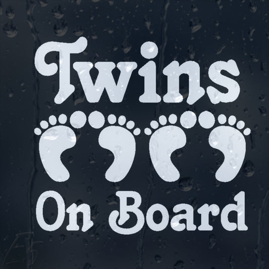 Twins On Board Funny Print Foots Car Decal Vinyl Sticker