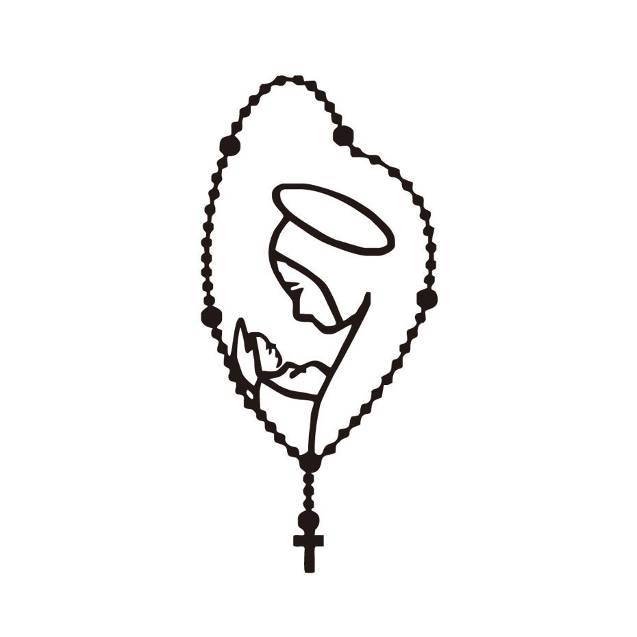Angel Family Cars Stickers Rosary Saint Mary Fatima Virgin Car Interior Sticker