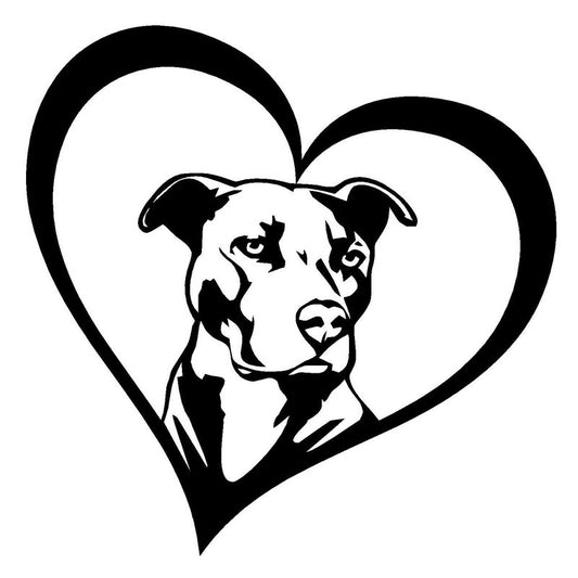 PITBULL HEART Animal Car Stickers Decals Creative Fashion Car Styling Decoration