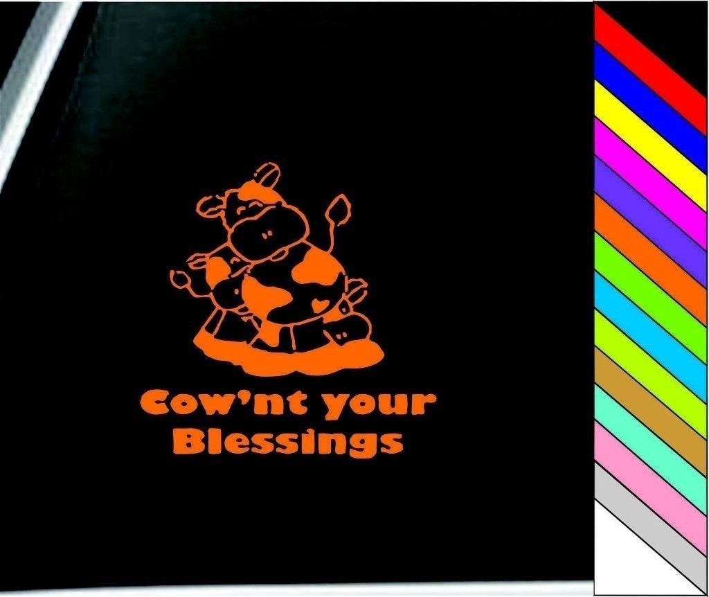 COW'NT Your Blessings Car Stickers Window Decorative Sticker Car Styling Waterproof Decals