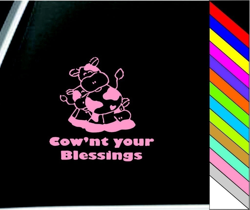 COW'NT Your Blessings Car Stickers Window Decorative Sticker Car Styling Waterproof Decals