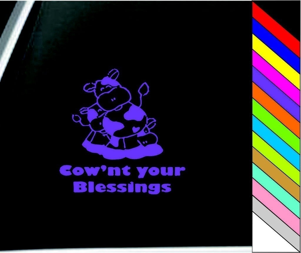 COW'NT Your Blessings Car Stickers Window Decorative Sticker Car Styling Waterproof Decals