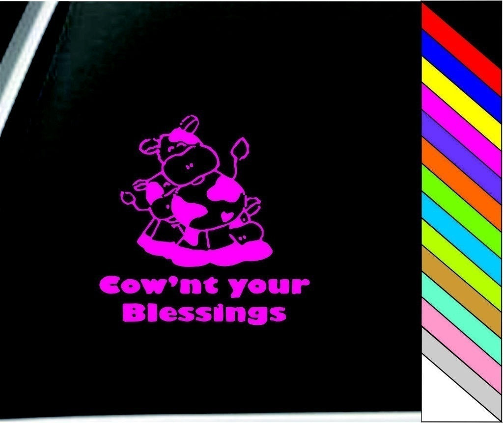 COW'NT Your Blessings Car Stickers Window Decorative Sticker Car Styling Waterproof Decals