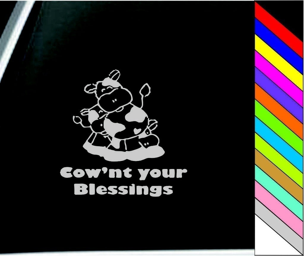 COW'NT Your Blessings Car Stickers Window Decorative Sticker Car Styling Waterproof Decals