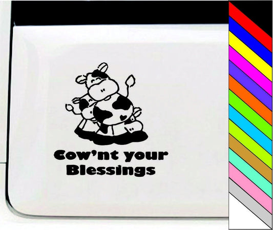 COW'NT Your Blessings Car Stickers Window Decorative Sticker Car Styling Waterproof Decals